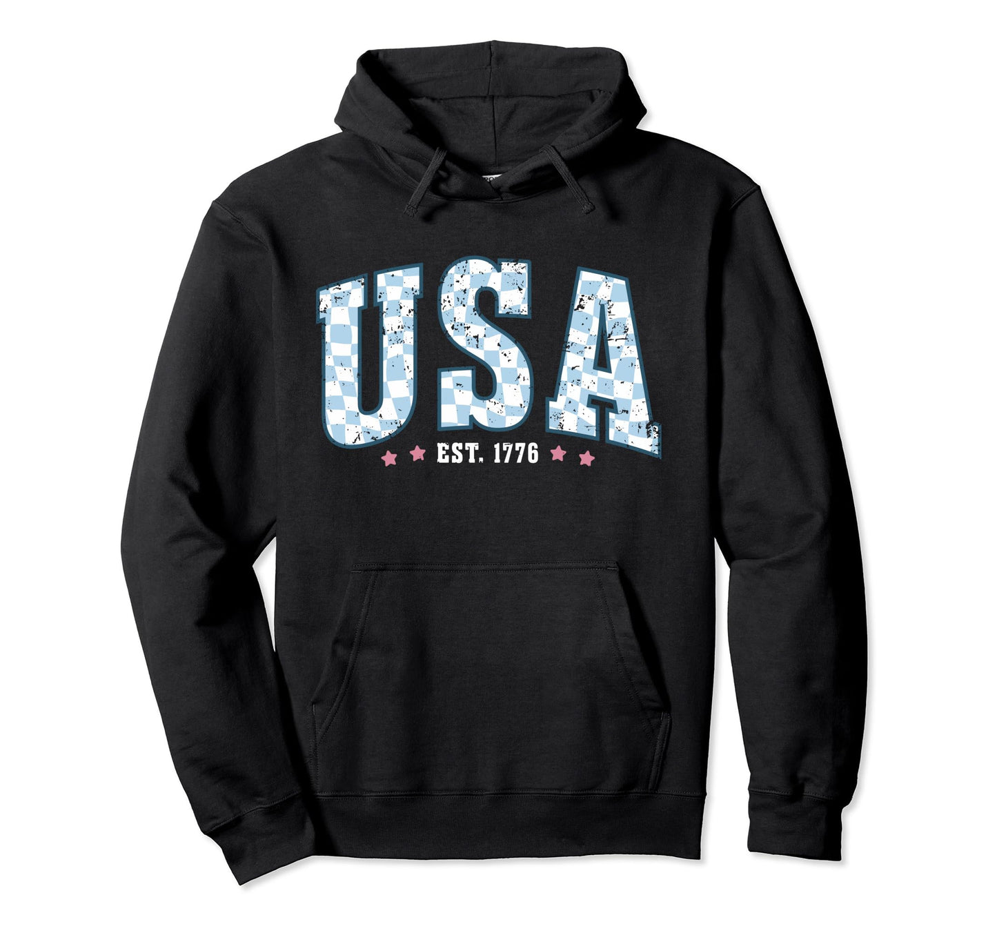 Usa Est 1776 America 4Th July Stars Hoodie - Fun Novelty Design for Adults - T-Shirt, Sweatshirt, Hoodie