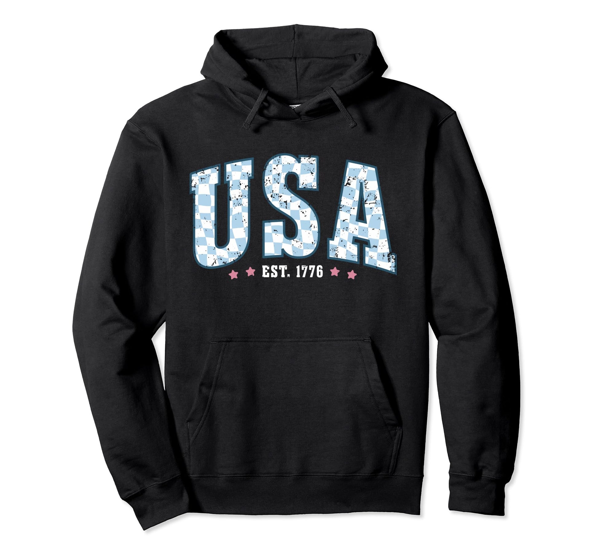 Usa Est 1776 America 4Th July Stars Hoodie - Fun Novelty Design for Adults - T-Shirt, Sweatshirt, Hoodie