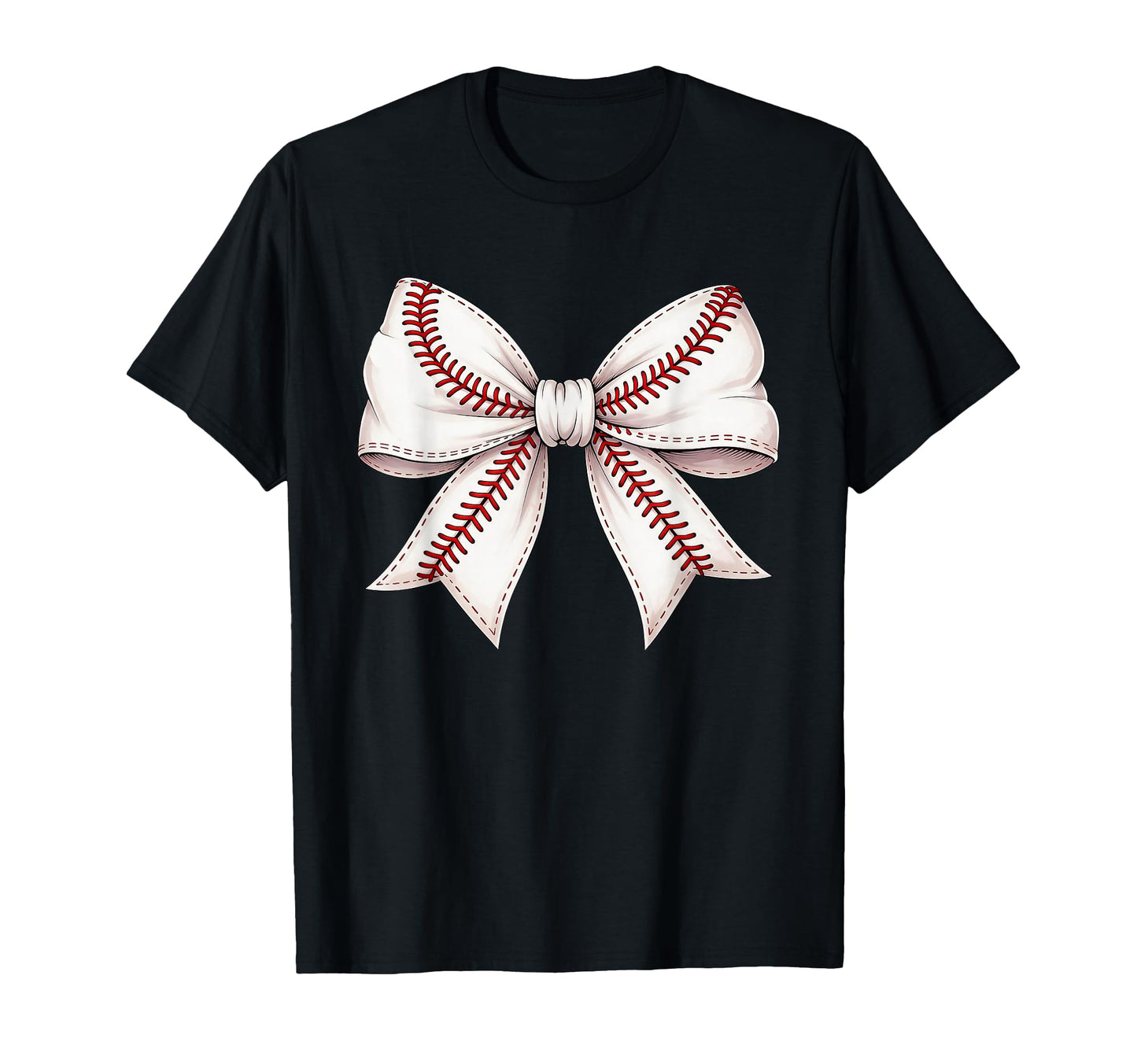 Baseball Bow Funny Baseball Mom Mama T-Shirt - Graphic Print for Adults - T-Shirt, Sweatshirt, Hoodie