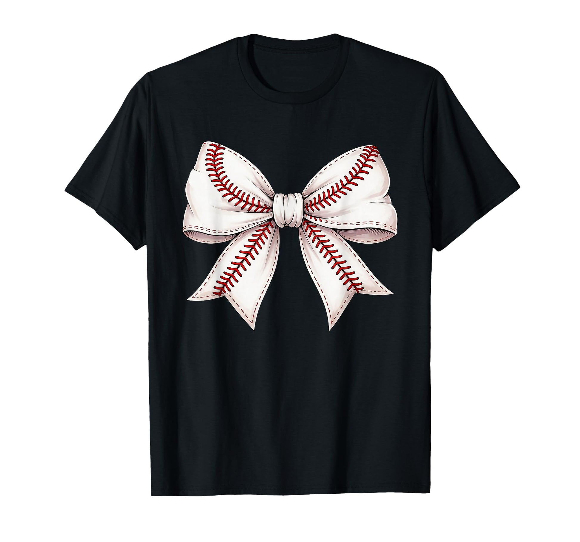 Baseball Bow Funny Baseball Mom Mama T-Shirt - Graphic Print for Adults - T-Shirt, Sweatshirt, Hoodie