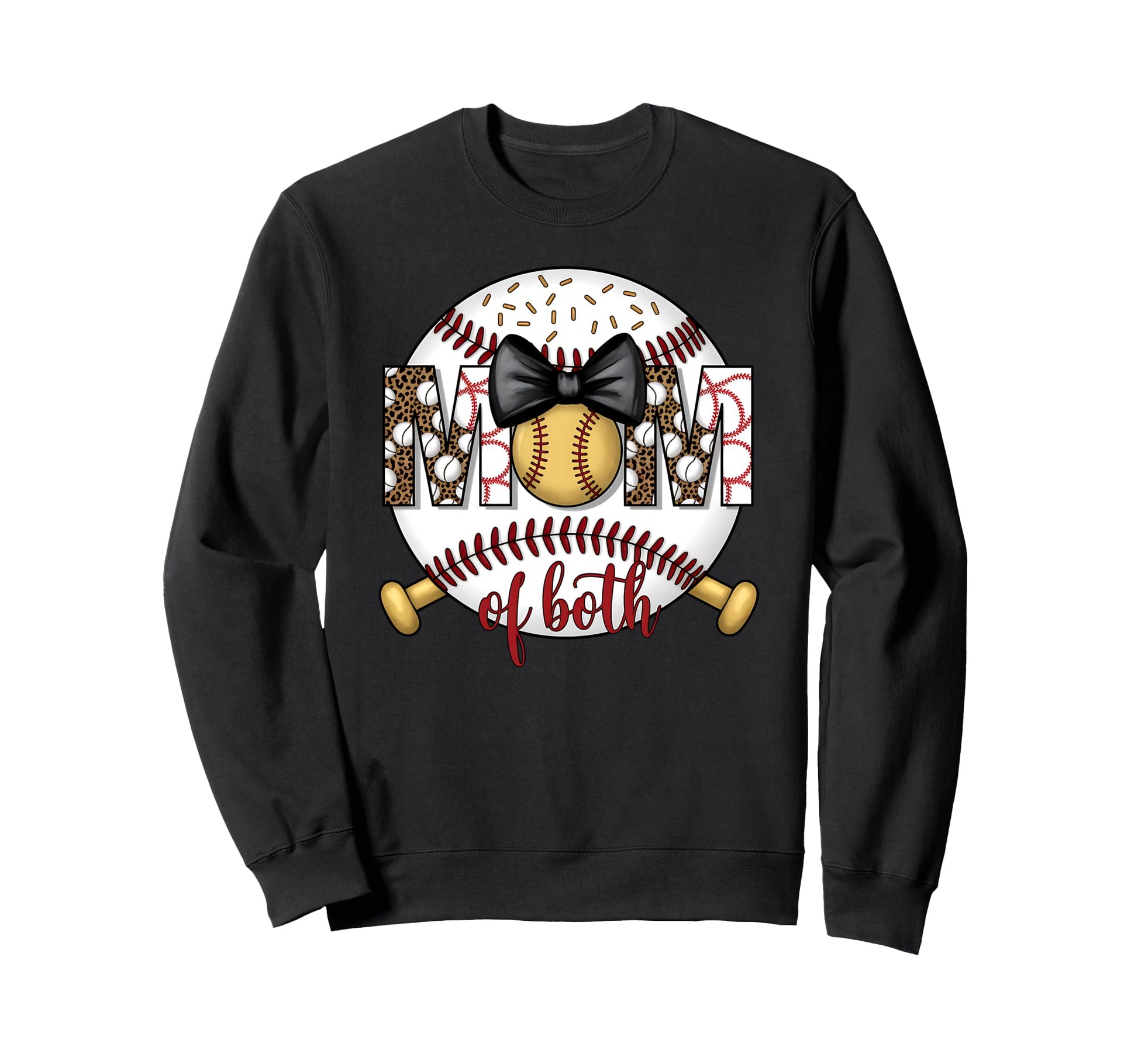 Mom Both Leopard Game Day Baseball Sweatshirt - Minimalist Print Men Women - T-Shirt, Sweatshirt, Hoodie