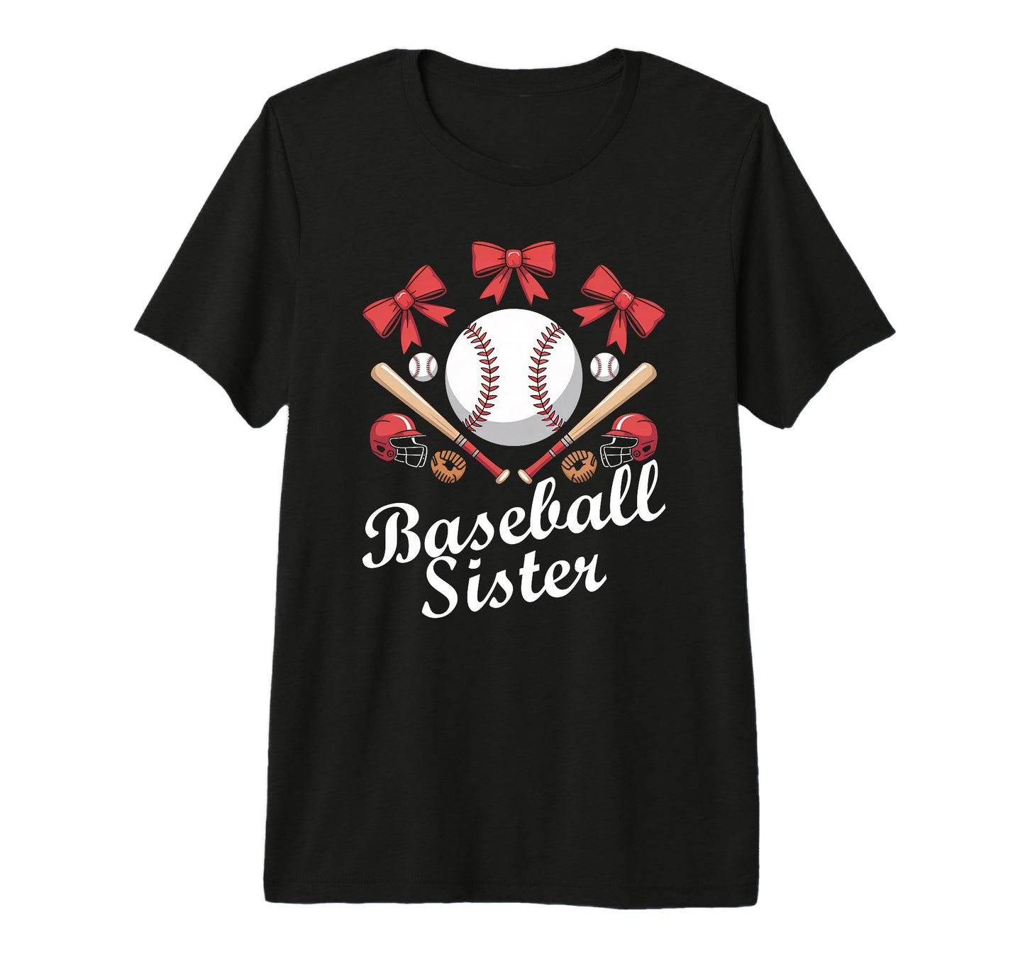 Baseball Sister Coquette Bow Cheer T-Shirt - Aesthetic Graphic Unisex - T-Shirt, Sweatshirt, Hoodie