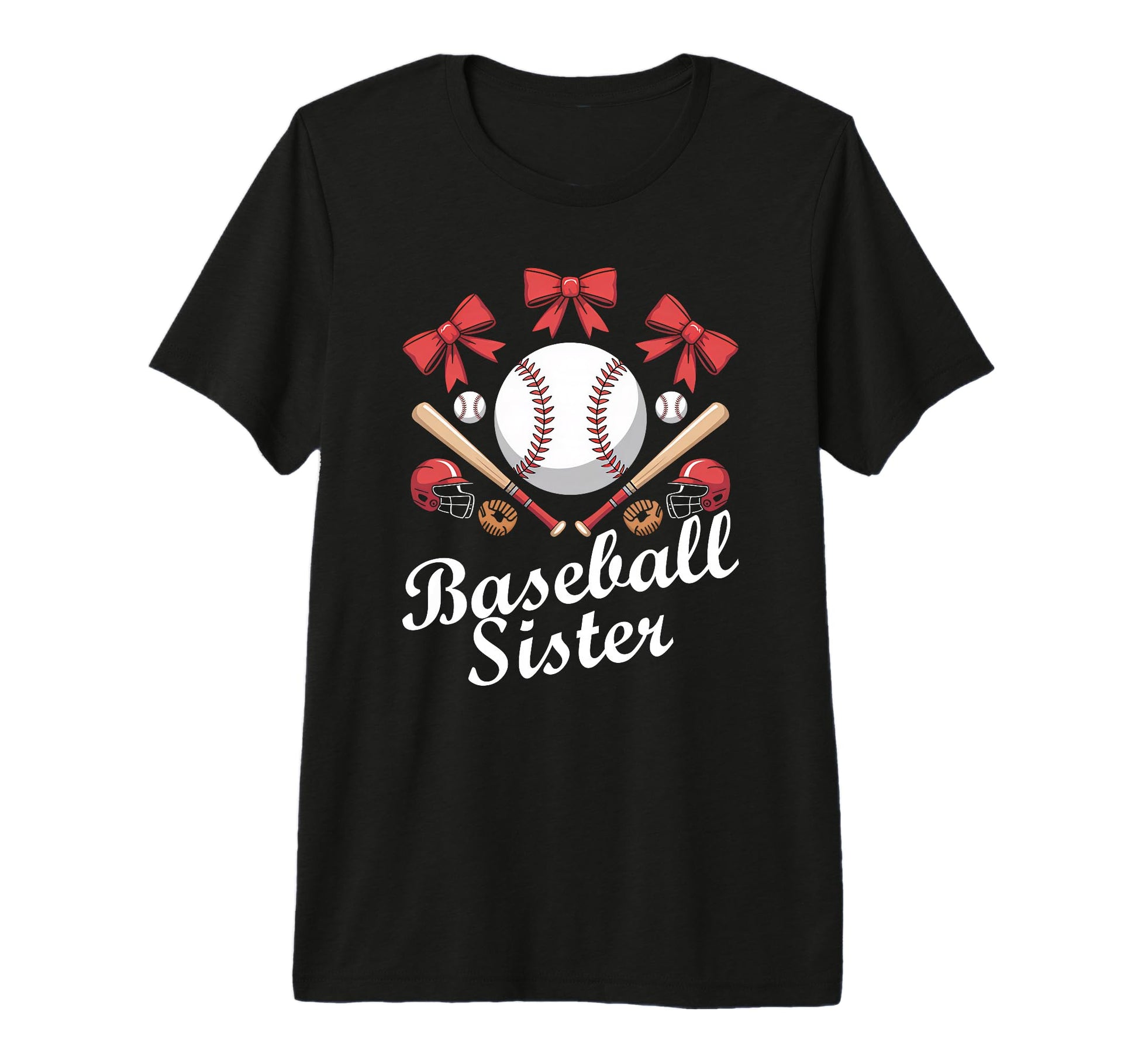 Baseball Sister Coquette Bow Cheer T-Shirt - Aesthetic Graphic Unisex - T-Shirt, Sweatshirt, Hoodie