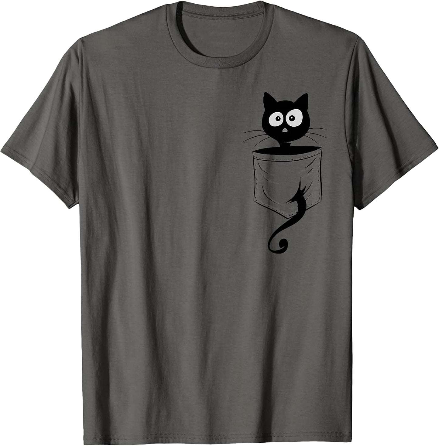 For Cat-Lover Cute Staring Black Cat Kitty In Pocket - Adult & Kids T-Shirts, Sweatshirts & Hoodies apparel design preview 1