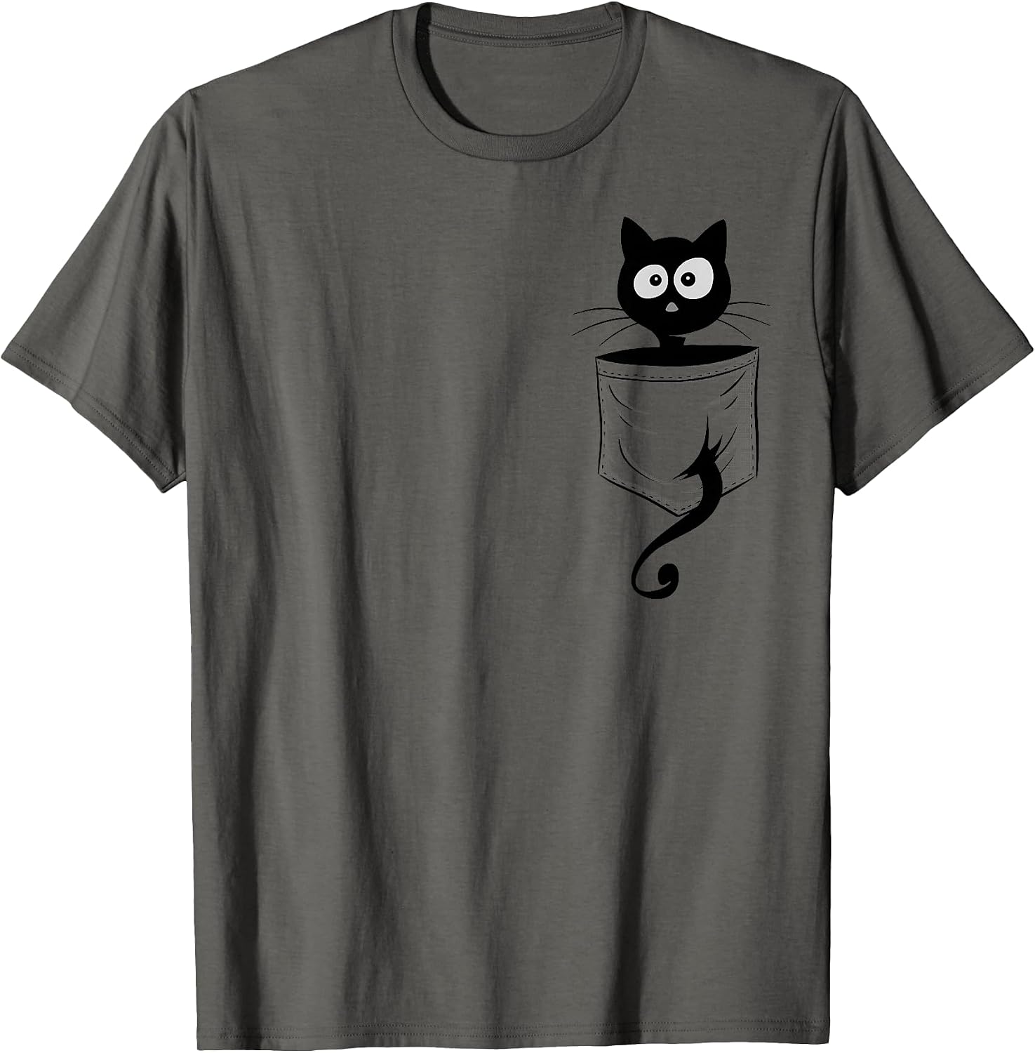 For Cat-Lover Cute Staring Black Cat Kitty In Pocket - Adult & Kids T-Shirts, Sweatshirts & Hoodies apparel design preview 1