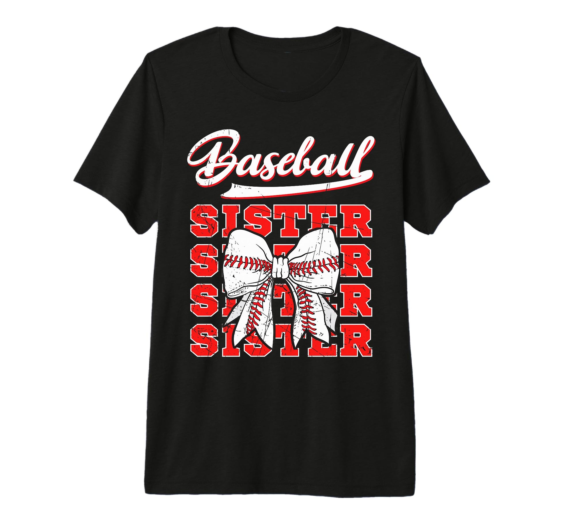 Baseball Sister Coquette Bow Sport Lover T-Shirt - Novelty Apparel Unisex - T-Shirt, Sweatshirt, Hoodie