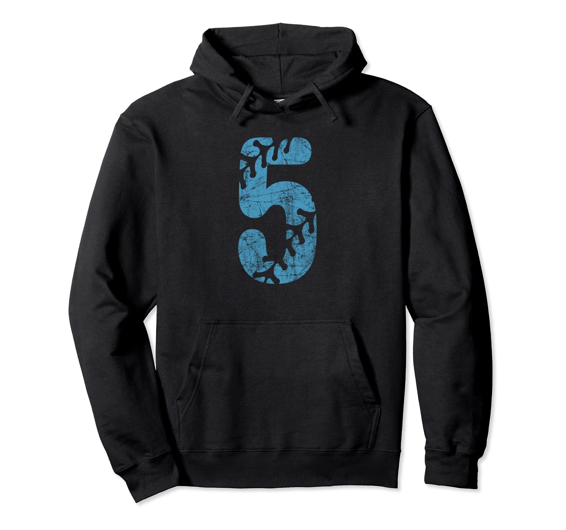 Baseball Softball Mom 5 Number Distressed Hoodie - Unique Graphic Unisex - T-Shirt, Sweatshirt, Hoodie