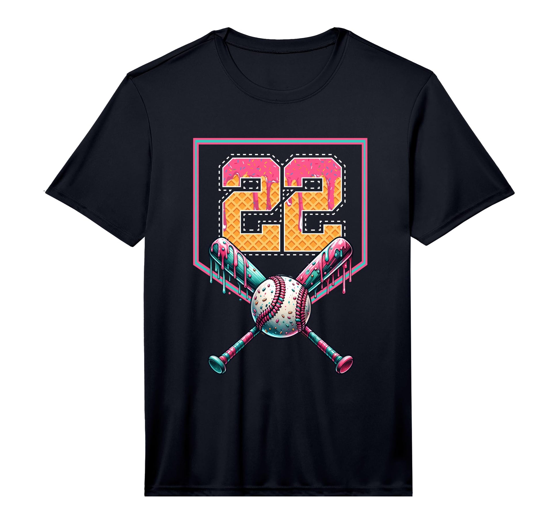 Baseball Drip Number 22 Player Or T-Shirt - Aesthetic Graphic Men Women - T-Shirt, Sweatshirt, Hoodie