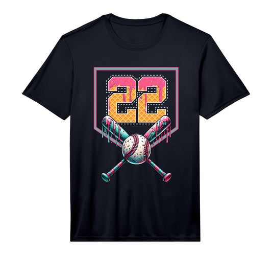 Baseball Drip Number 22 Player Or T-Shirt - Aesthetic Graphic Men Women - T-Shirt, Sweatshirt, Hoodie