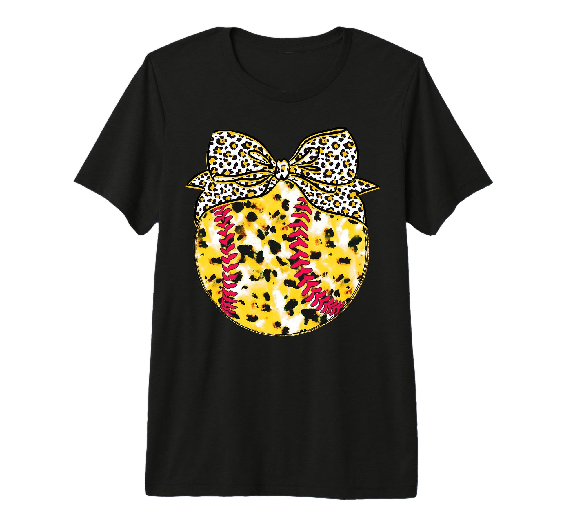 Baseball Bow Leopard Gift Softball Sweatshirt - Graphic Print for Adults - T-Shirt, Sweatshirt, Hoodie