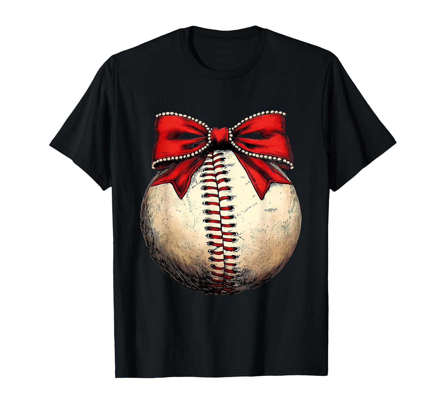 Baseball Coquette Bow Baseball Mom T-Shirt - Custom Art Print Men Women - T-Shirt, Sweatshirt, Hoodie