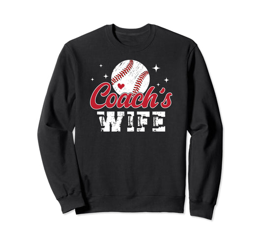 Baseball Coachs Wife Leopard Wife Sweatshirt - Unique Graphic Men Women - T-Shirt, Sweatshirt, Hoodie