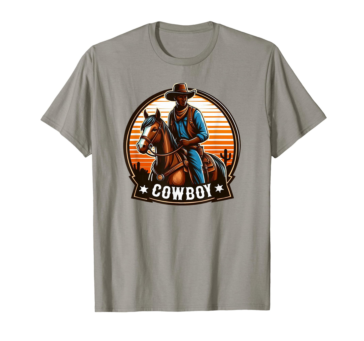 Black Cowboy Sunset T-Shirt - Aesthetic Graphic Men Women - T-Shirt, Sweatshirt, Hoodie