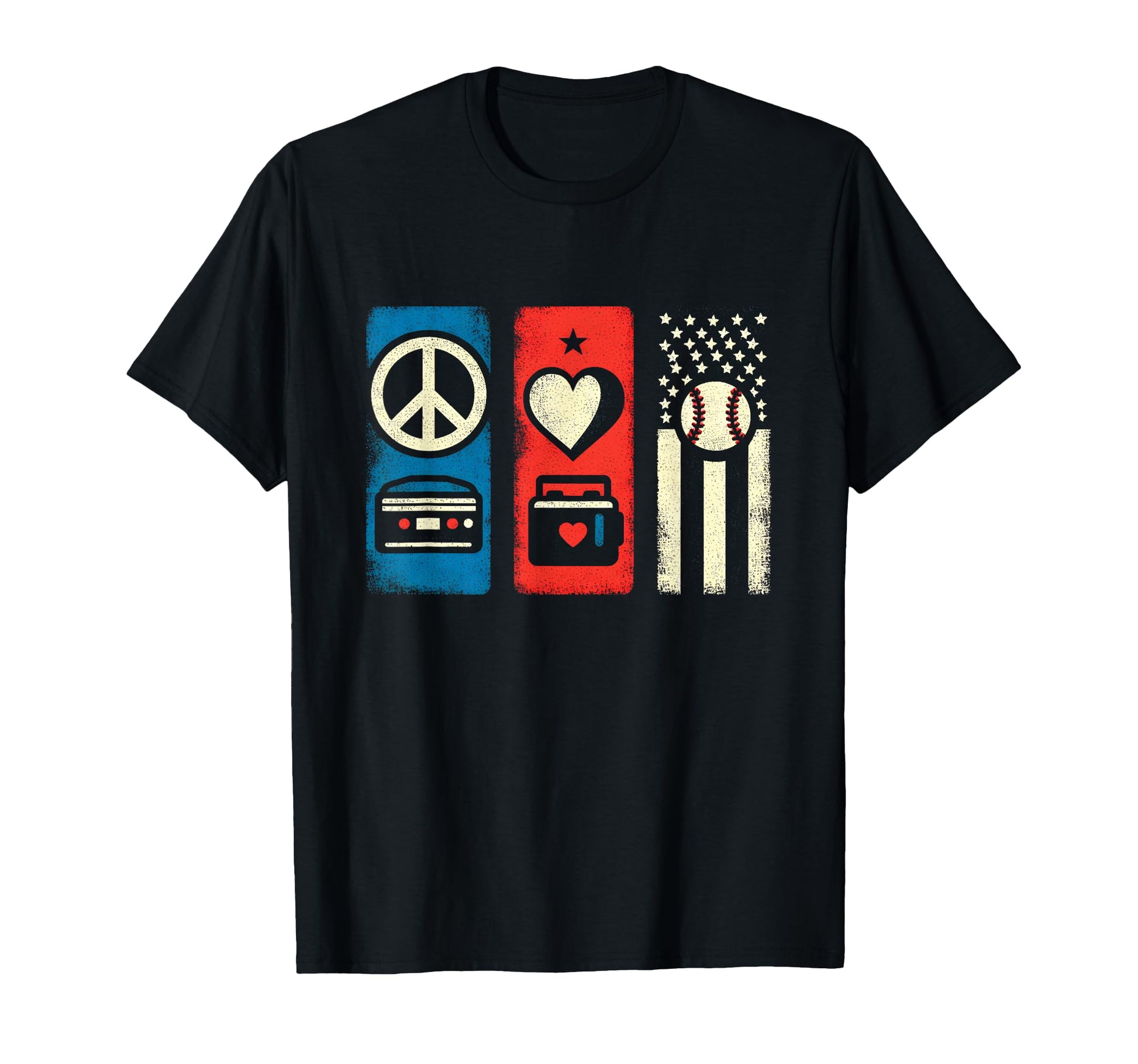 Peace Love And Baseball Peace Symbol T-Shirt - Graphic Print Men Women - T-Shirt, Sweatshirt, Hoodie
