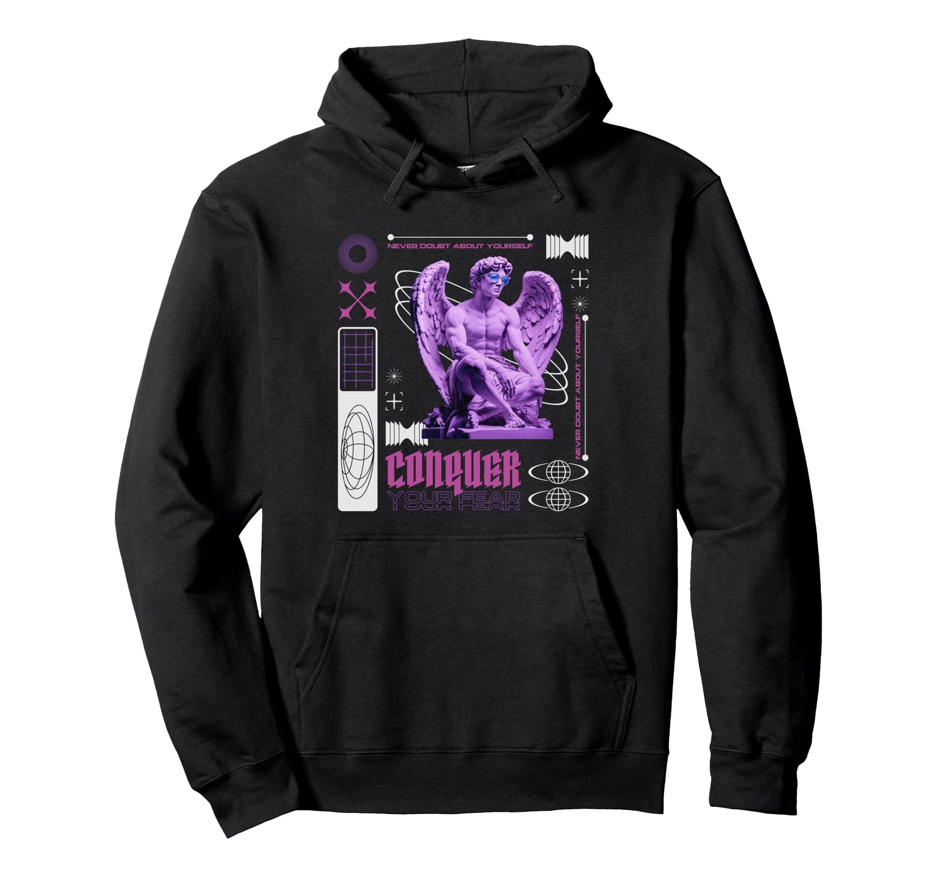 Y2K Conquer Bold Urban Graffiti Hoodie - Casual Everyday Wear Unisex - T-Shirt, Sweatshirt, Hoodie