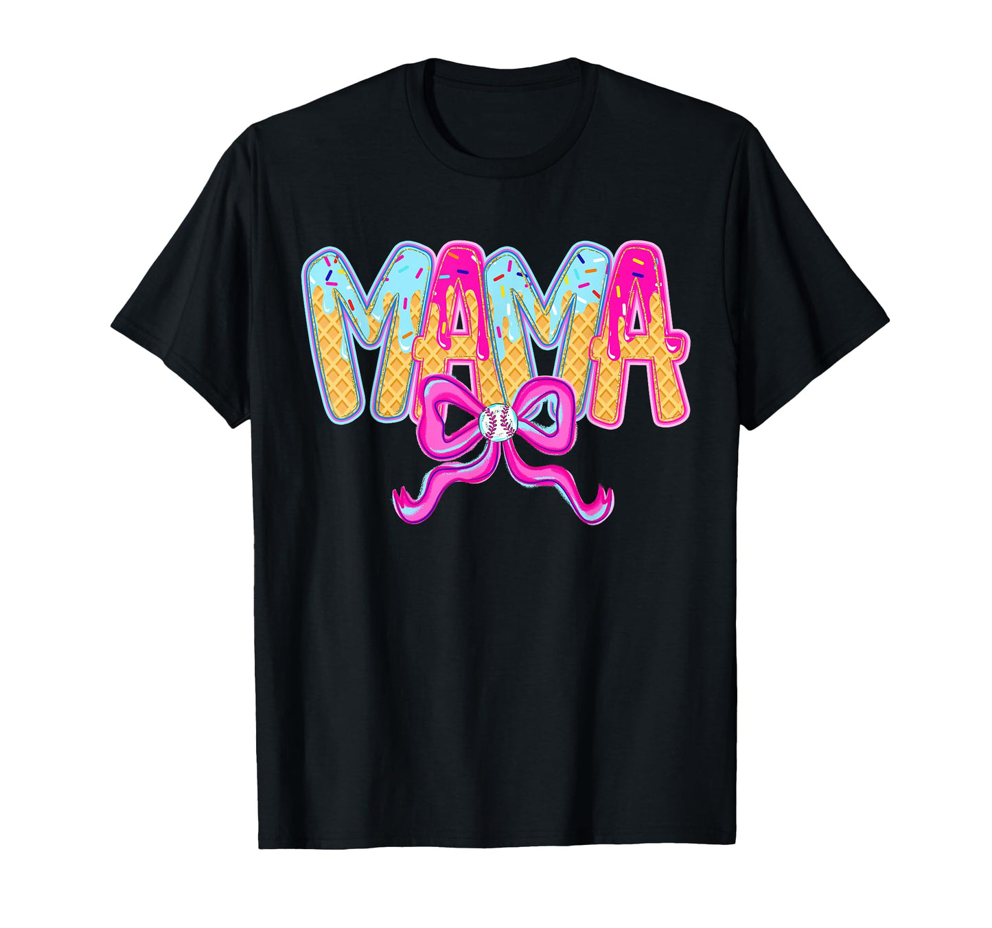 Baseball Mama Drip Ice Cream Baseball Mom T-Shirt - Trendy Graphic Unisex - T-Shirt, Sweatshirt, Hoodie