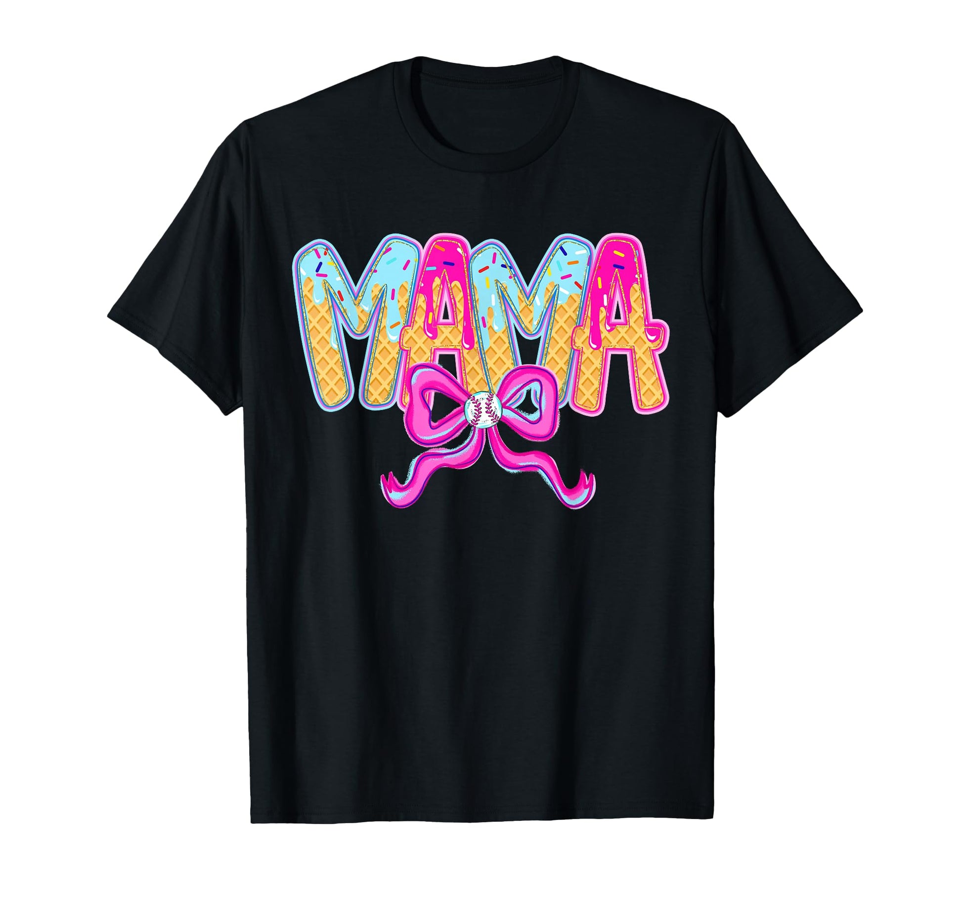 Baseball Mama Drip Ice Cream Baseball Mom T-Shirt - Trendy Graphic Unisex - T-Shirt, Sweatshirt, Hoodie