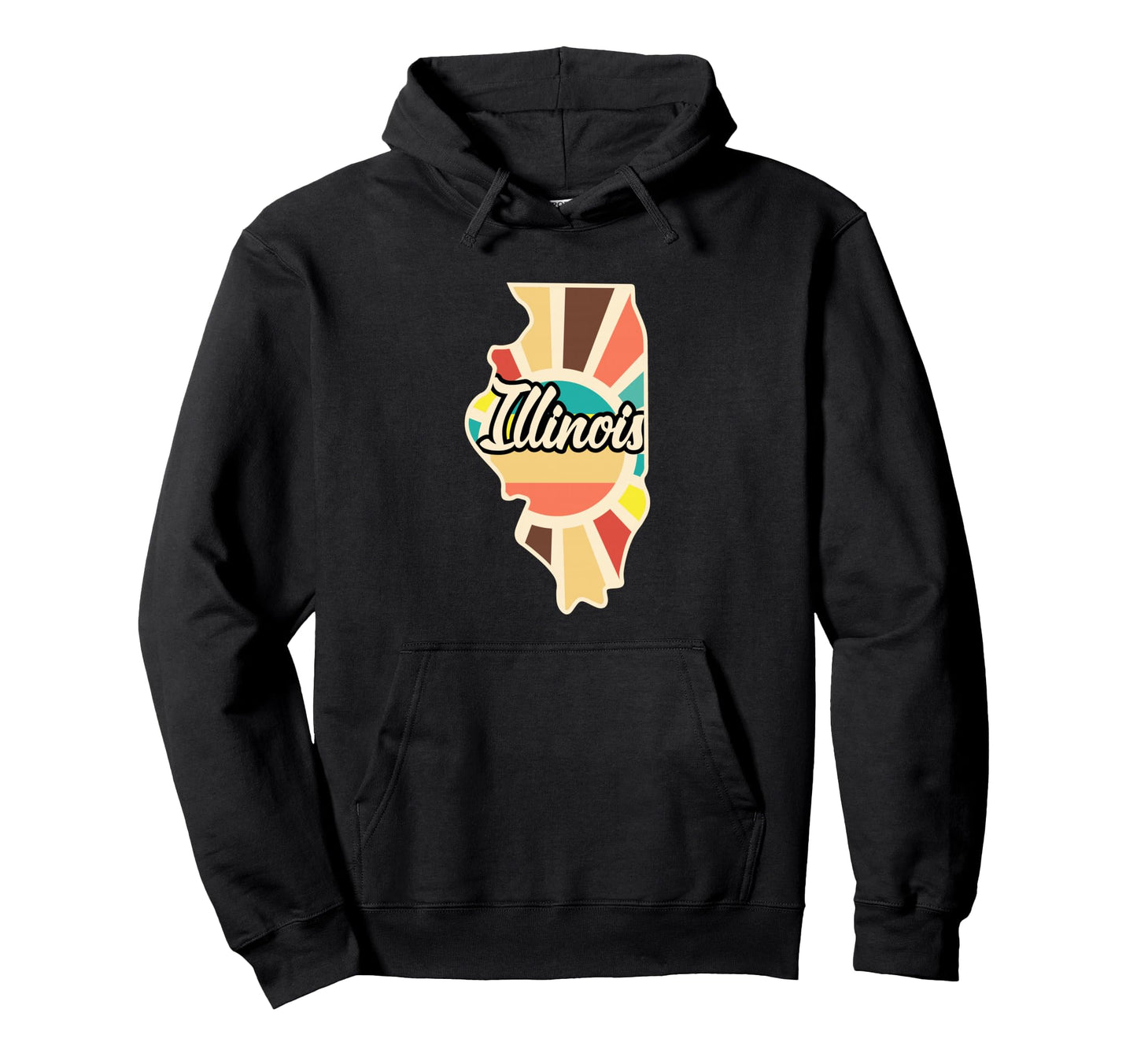 Illinois Pride State Outline Hoodie - Novelty Apparel Unisex - T-Shirt, Sweatshirt, Hoodie