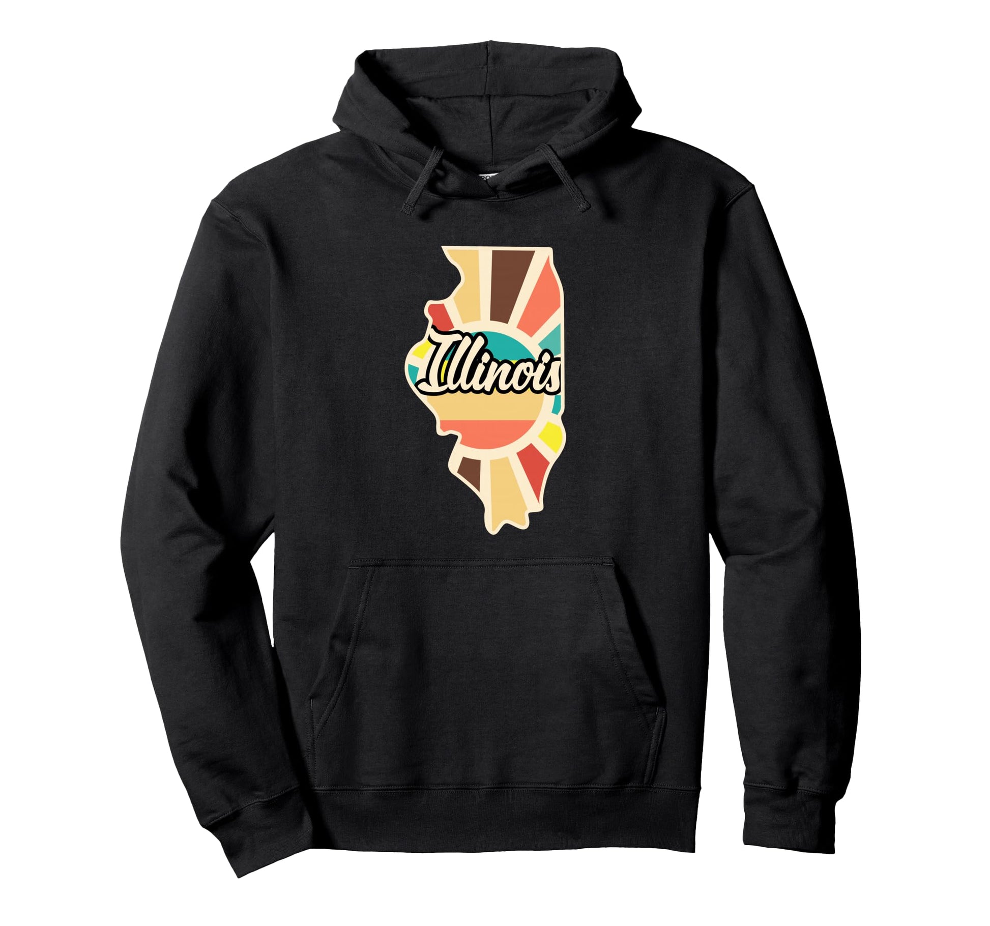 Illinois Pride State Outline Hoodie - Novelty Apparel Unisex - T-Shirt, Sweatshirt, Hoodie