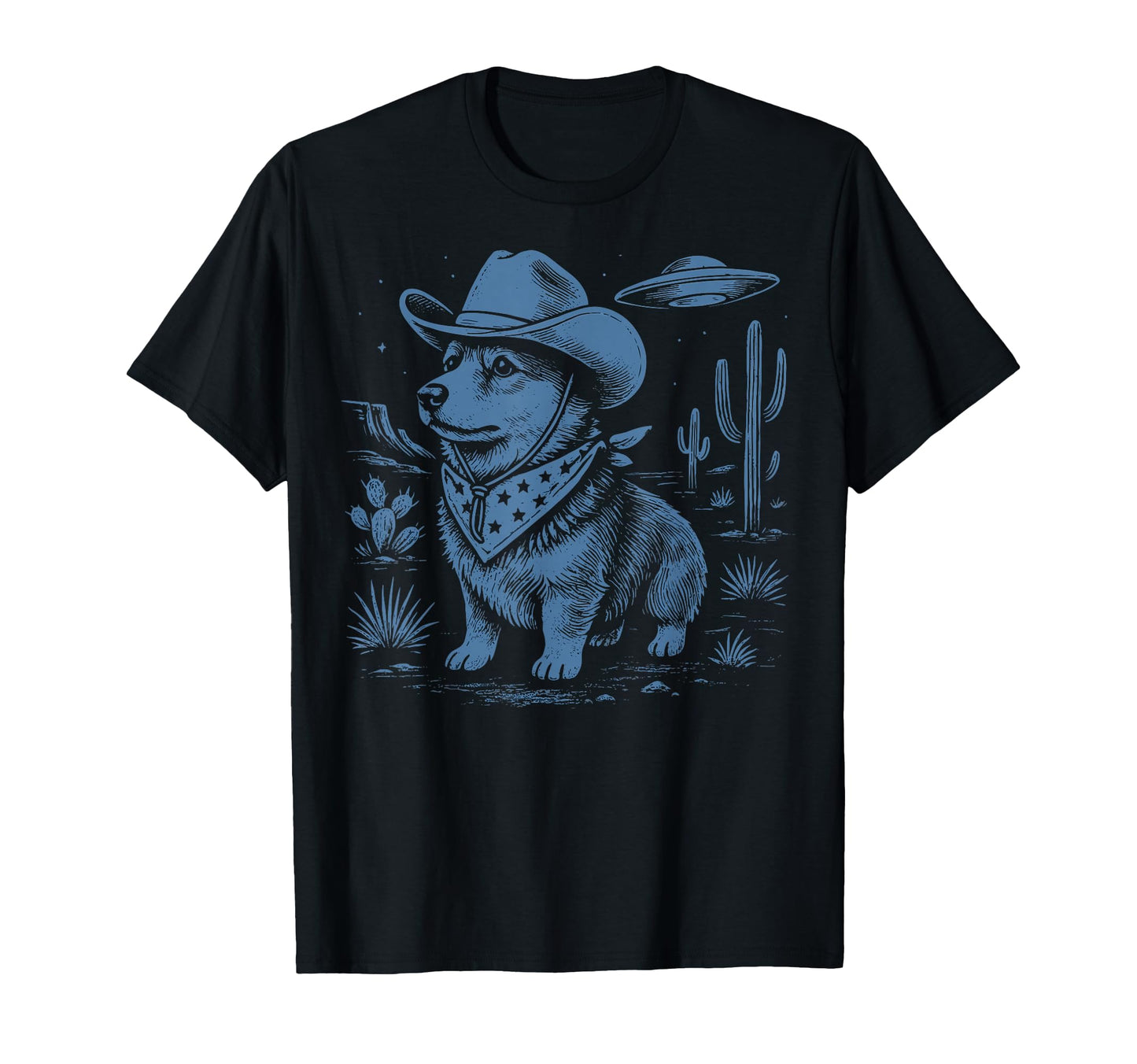 Cowboy Corgi Funny Western Hoodie - Minimalist Print for Adults - T-Shirt, Sweatshirt, Hoodie