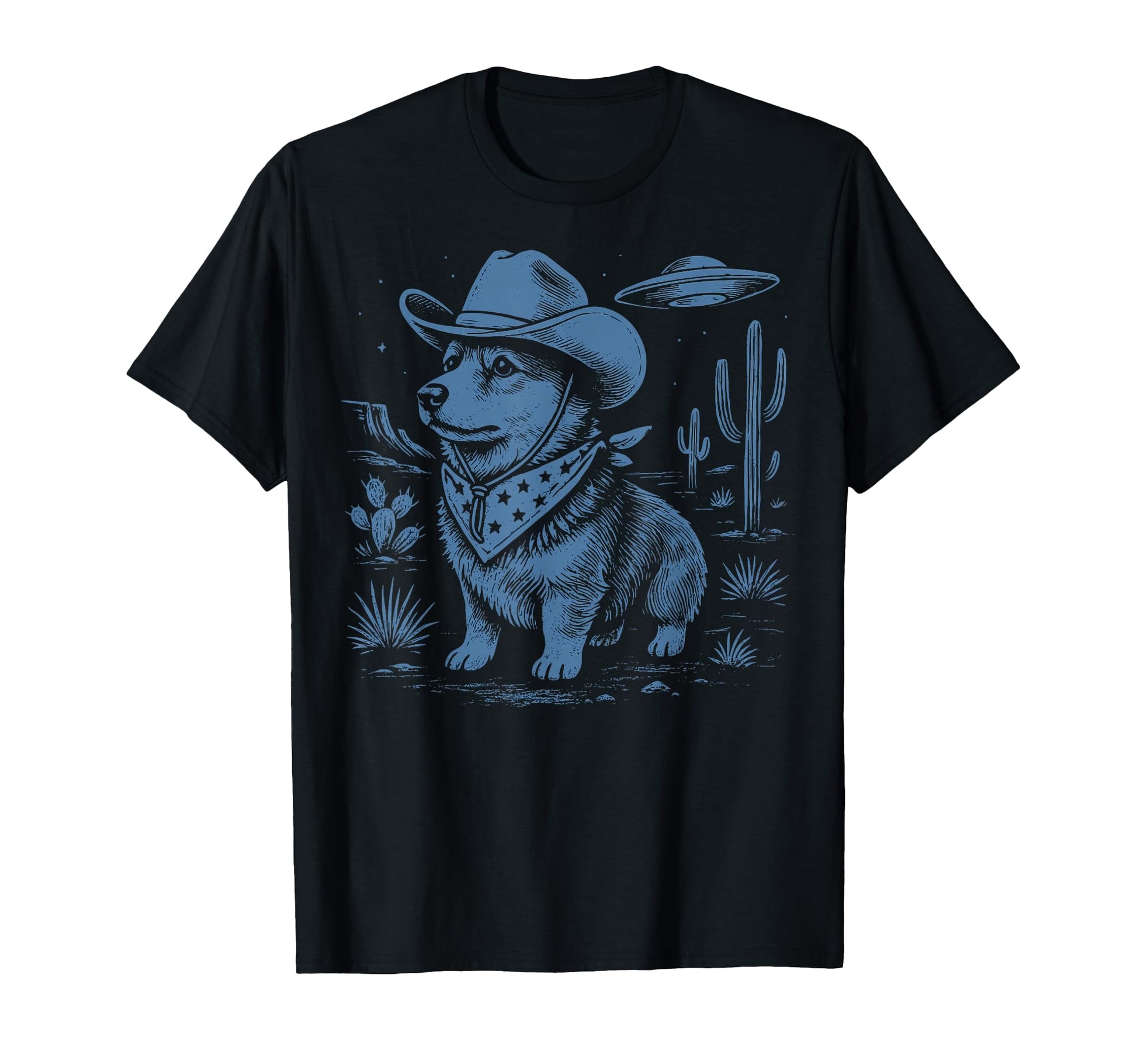 Cowboy Corgi Funny Western Hoodie - Minimalist Print for Adults - T-Shirt, Sweatshirt, Hoodie