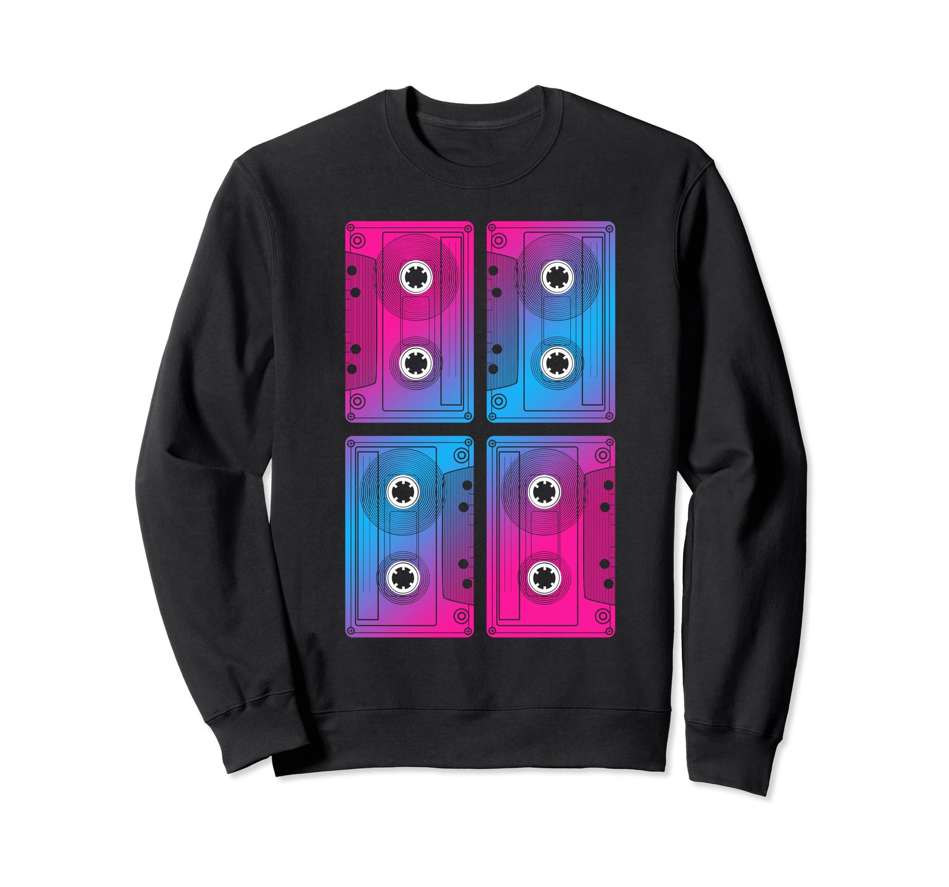 80S Vaporwave Cassette Tape Sweatshirt - Fun Novelty Design for Adults - T-Shirt, Sweatshirt, Hoodie