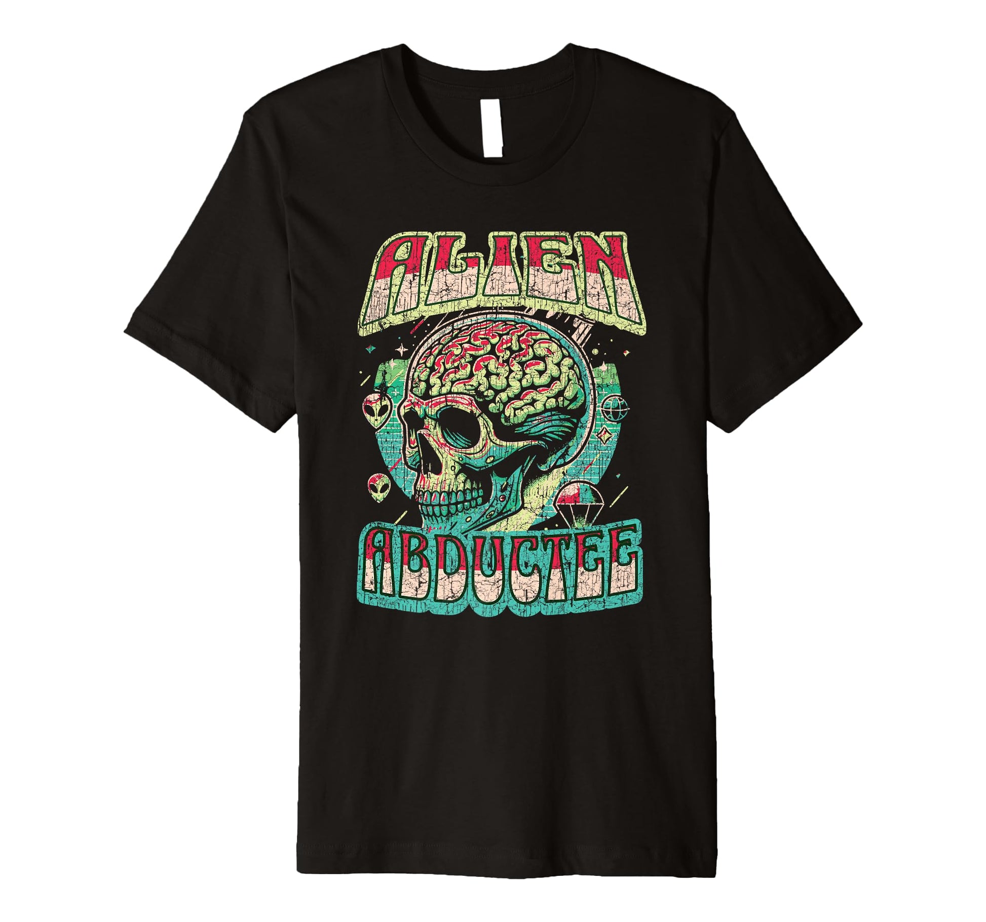 Alien Abductee Alien Head Colorful T-Shirt - Trendy Graphic for Adults - T-Shirt, Sweatshirt, Hoodie