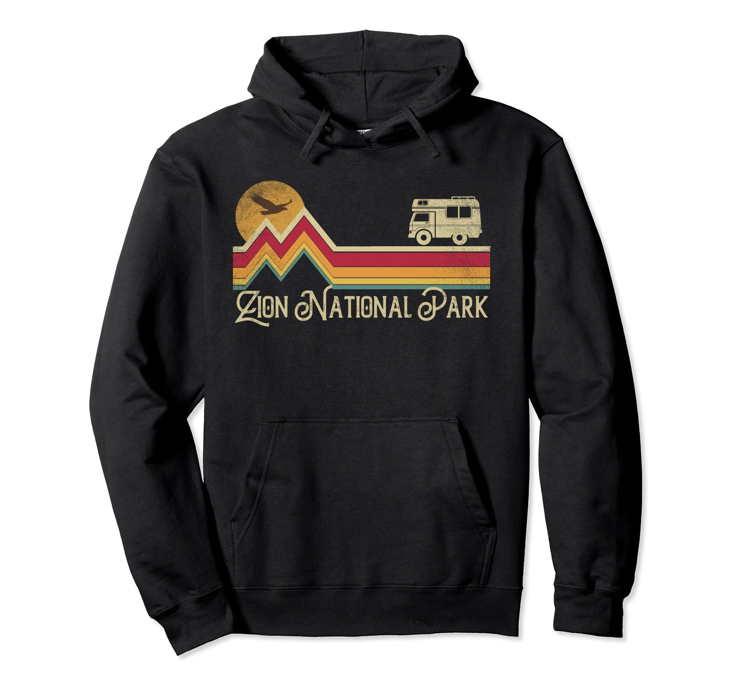 Zion National Park Mountain Camping Hoodie - Minimalist Print for Adults - T-Shirt, Sweatshirt, Hoodie