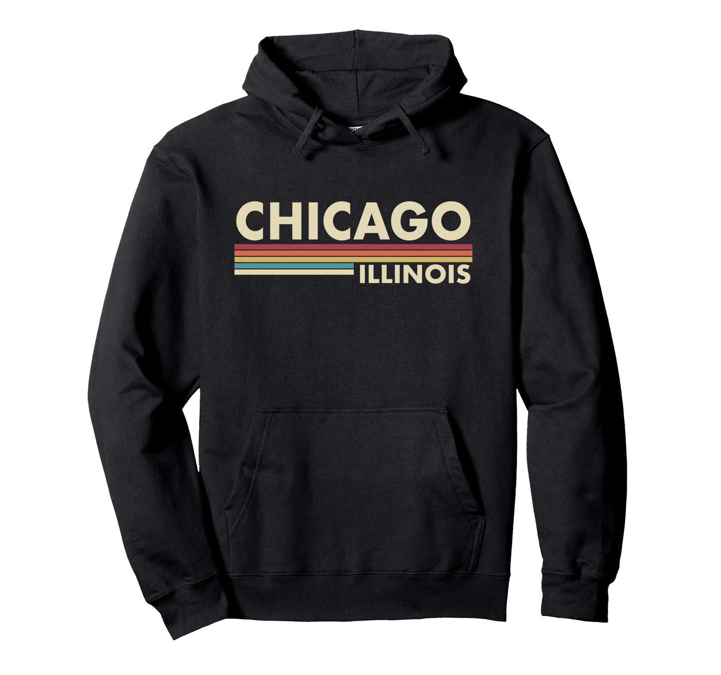 Chicago Illinois Stripes Hoodie - Aesthetic Graphic Men Women - T-Shirt, Sweatshirt, Hoodie
