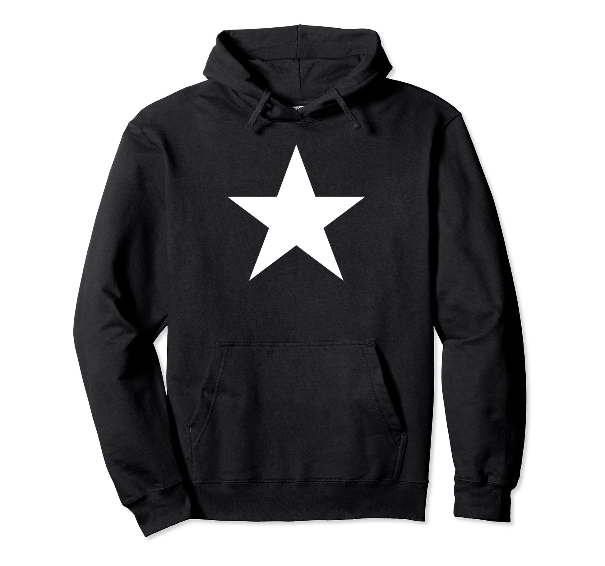 Y2K Star Front Black And White Hoodie - Casual Everyday Wear for Adults - T-Shirt, Sweatshirt, Hoodie