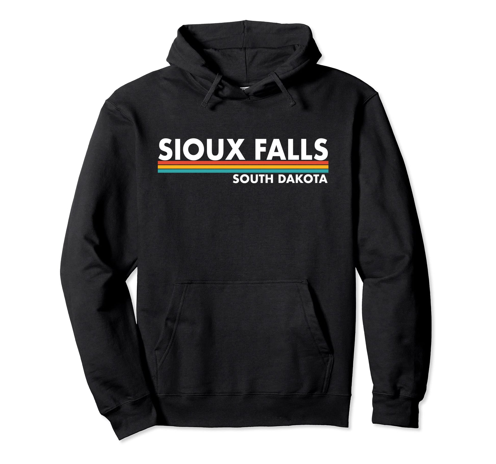 Sioux Falls South Dakota Stripes Hoodie - Casual Everyday Wear Men Women - T-Shirt, Sweatshirt, Hoodie