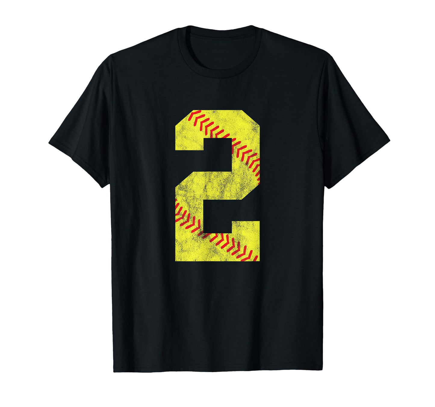 Softball Number 2 Two 2Nd Birthday T-Shirt - Minimalist Print for Adults - T-Shirt, Sweatshirt, Hoodie