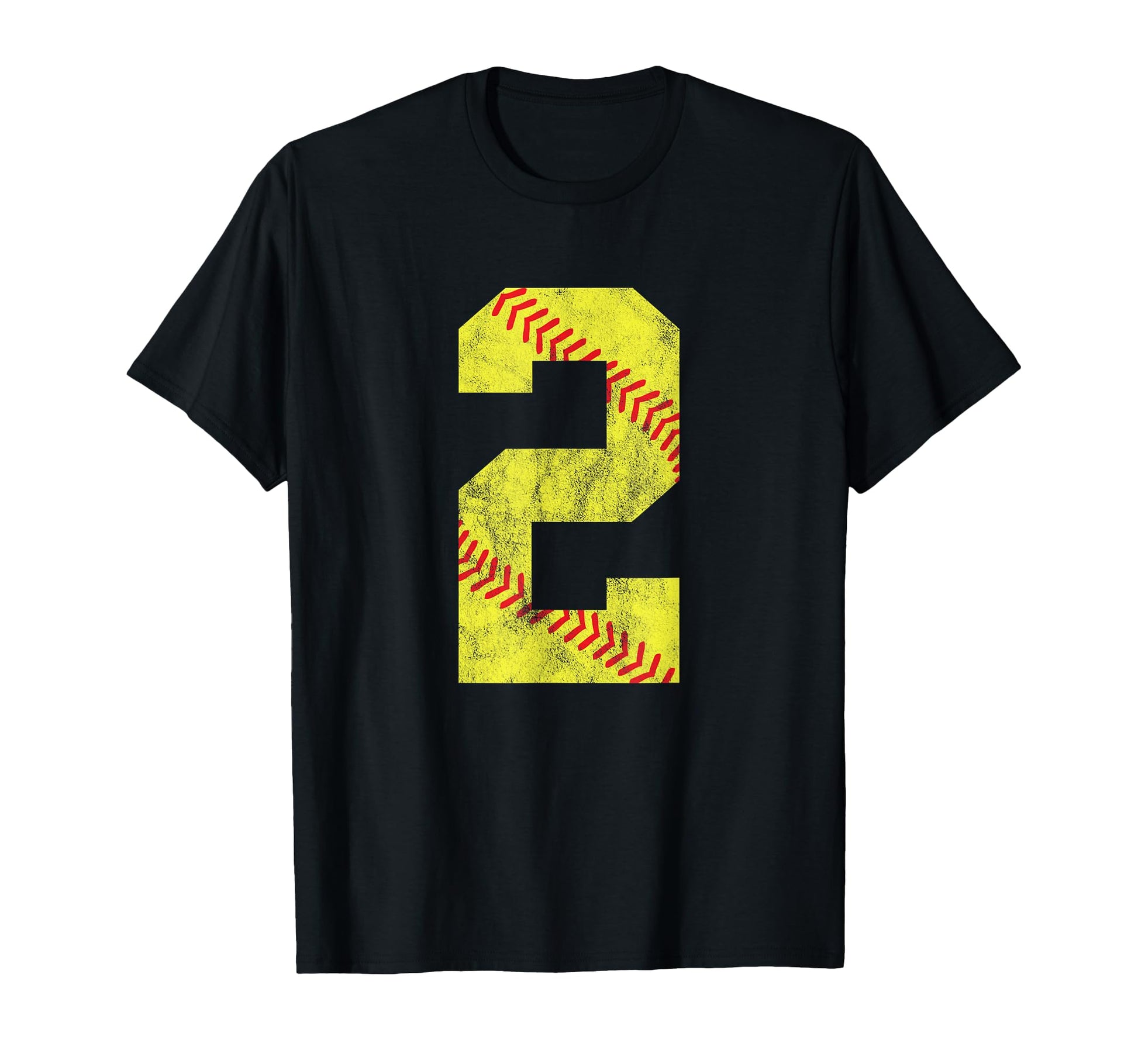 Softball Number 2 Two 2Nd Birthday T-Shirt - Minimalist Print for Adults - T-Shirt, Sweatshirt, Hoodie
