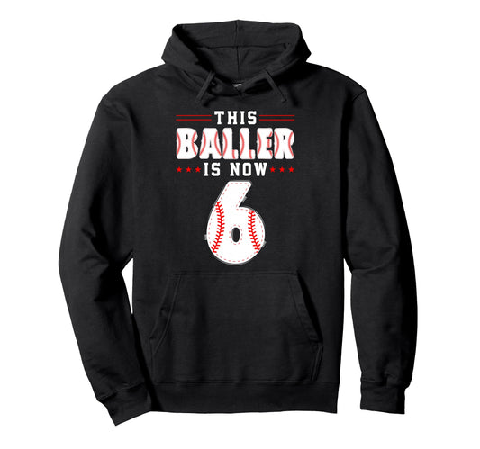 6Th Birthday Baseball Lover This Hoodie - Custom Art Print Men Women - T-Shirt, Sweatshirt, Hoodie