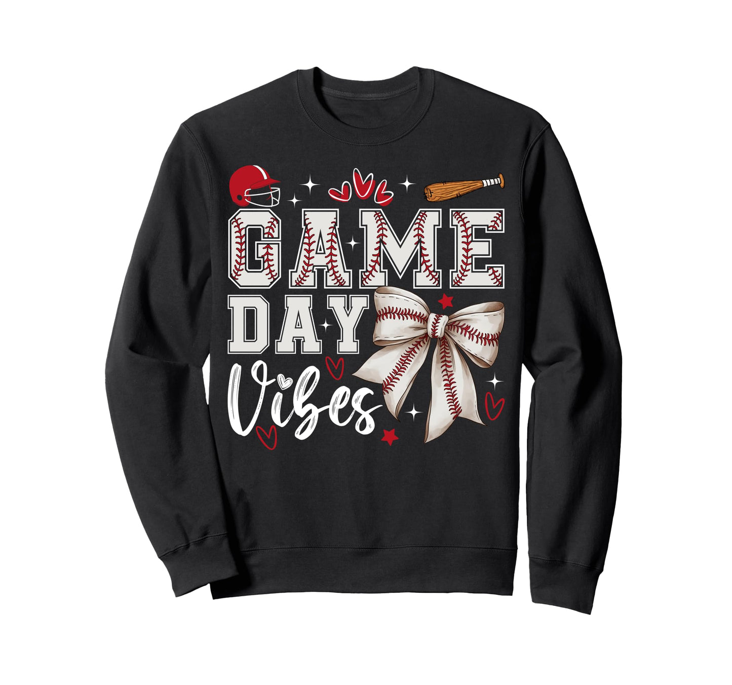 Game Day Vibes Baseball Sweatshirt - Casual Everyday Wear Men Women - T-Shirt, Sweatshirt, Hoodie