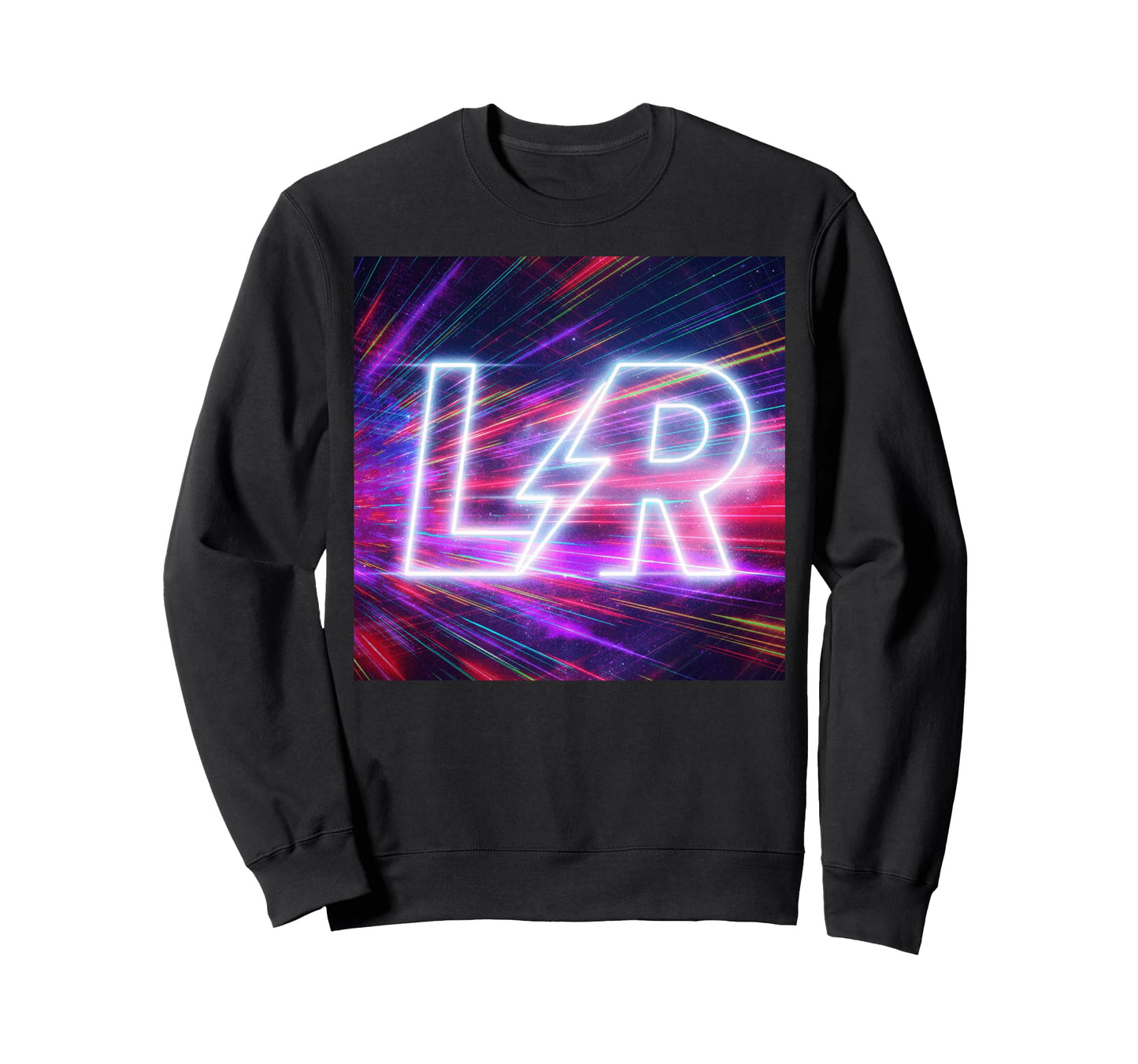 Lr Lightning Lettermark Synthwave Sweatshirt - Aesthetic Graphic Unisex - T-Shirt, Sweatshirt, Hoodie