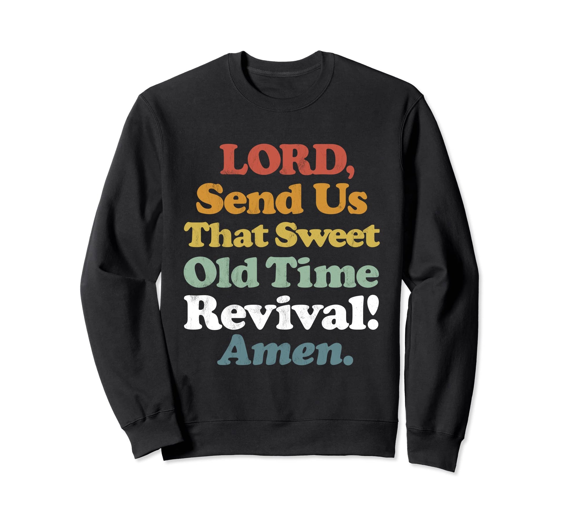 Christian Revival Grunge Striped Jesus Sweatshirt - Graphic Print Men Women - T-Shirt, Sweatshirt, Hoodie