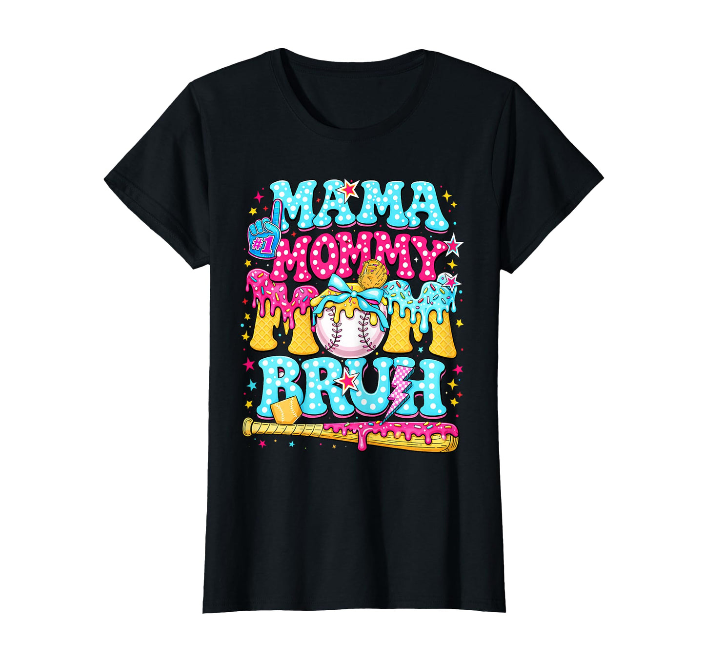 Baseball Mama Leopard Baseball Mom T-Shirt - Custom Art Print for Adults - T-Shirt, Sweatshirt, Hoodie