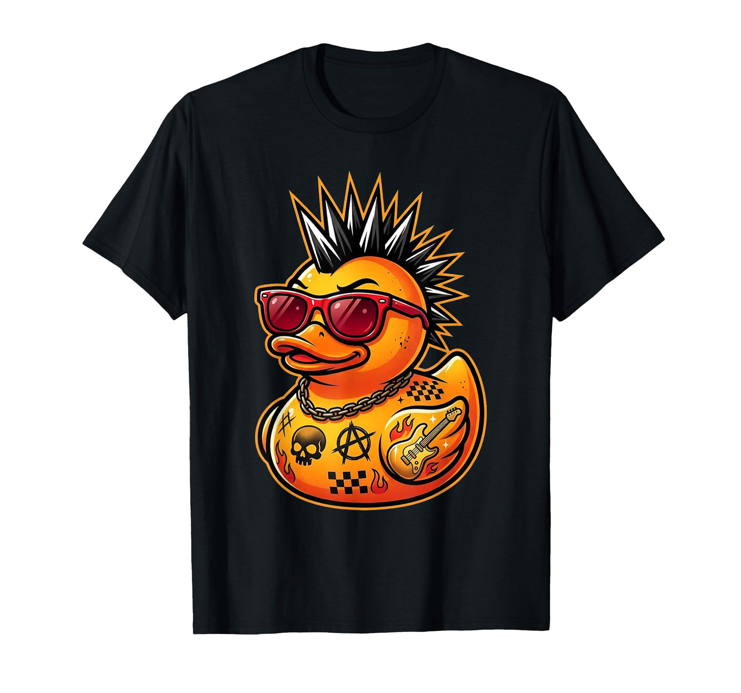 Funny Mohawk Rubber Duck Punk T-Shirt - Custom Art Print for Adults - T-Shirt, Sweatshirt, Hoodie