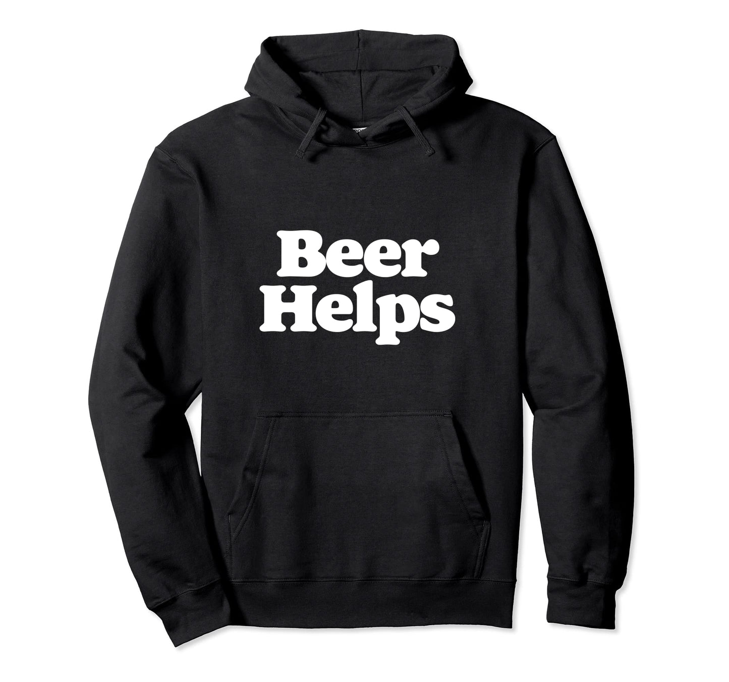 Beer Helps Funny Minimalist Hoodie - Minimalist Print for Adults - T-Shirt, Sweatshirt, Hoodie