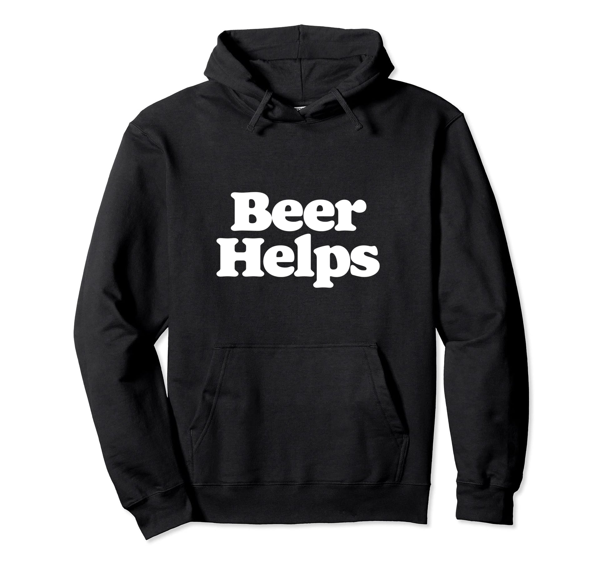 Beer Helps Funny Minimalist Hoodie - Minimalist Print for Adults - T-Shirt, Sweatshirt, Hoodie