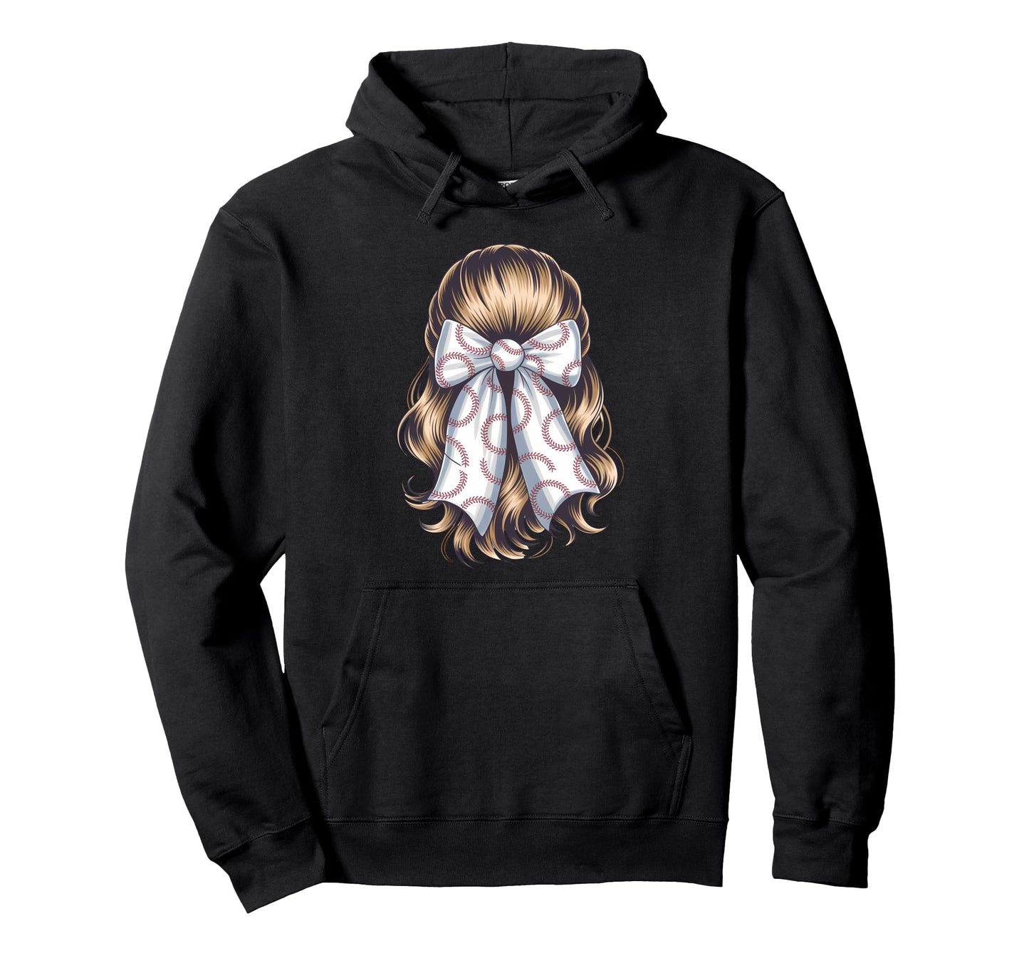 Baseball Coquette Bow Baseball Player Hoodie - Fun Novelty Design Men Women - T-Shirt, Sweatshirt, Hoodie