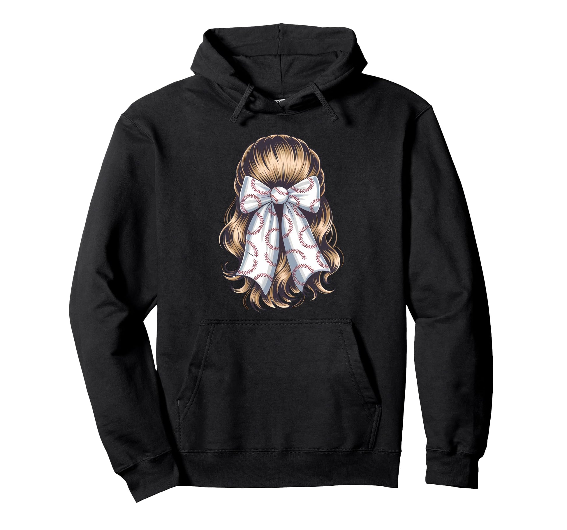 Baseball Coquette Bow Baseball Player Hoodie - Fun Novelty Design Men Women - T-Shirt, Sweatshirt, Hoodie