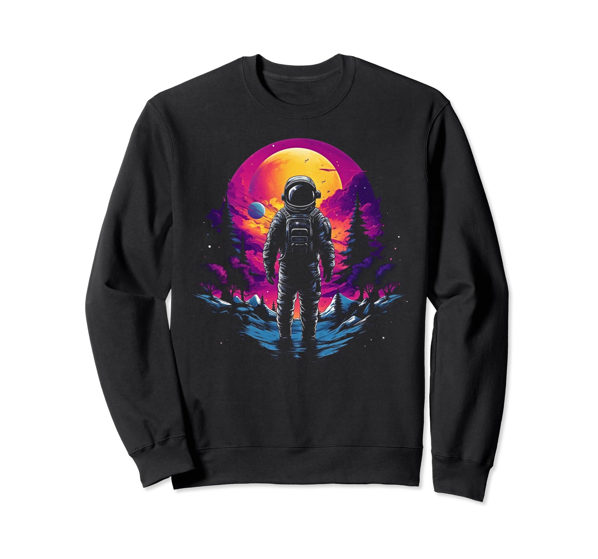 Synthwave Astronaut Cyberpunk 80S Sci Sweatshirt - Streetwear Style Unisex - T-Shirt, Sweatshirt, Hoodie