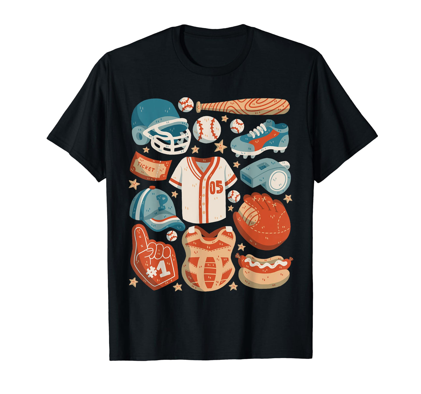 Baseball Doodles Home Run Pitcher Catcher T-Shirt - Trendy Graphic Unisex - T-Shirt, Sweatshirt, Hoodie