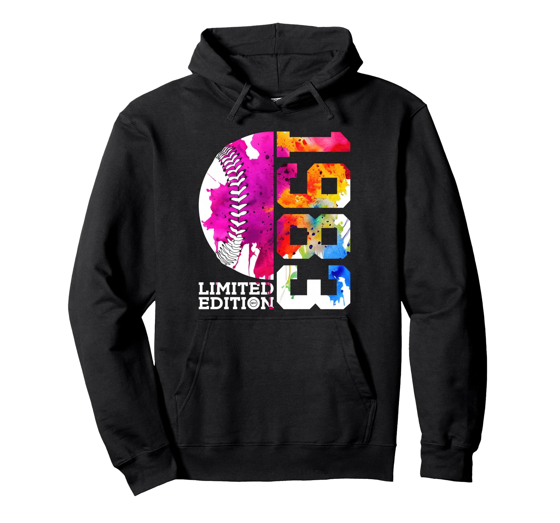 43Rd Birthday Baseball 1983 Hoodie - Minimalist Print for Adults - T-Shirt, Sweatshirt, Hoodie
