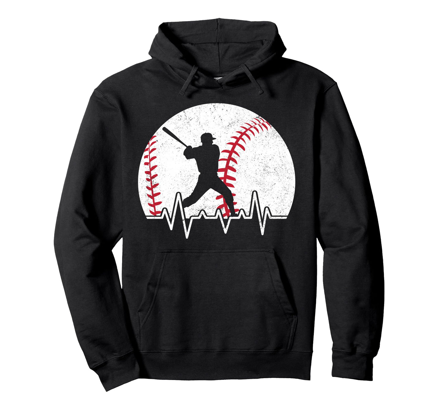 Baseball Pulse Heartbeat Bat Swing Ball Sweatshirt - Graphic Print Unisex - T-Shirt, Sweatshirt, Hoodie
