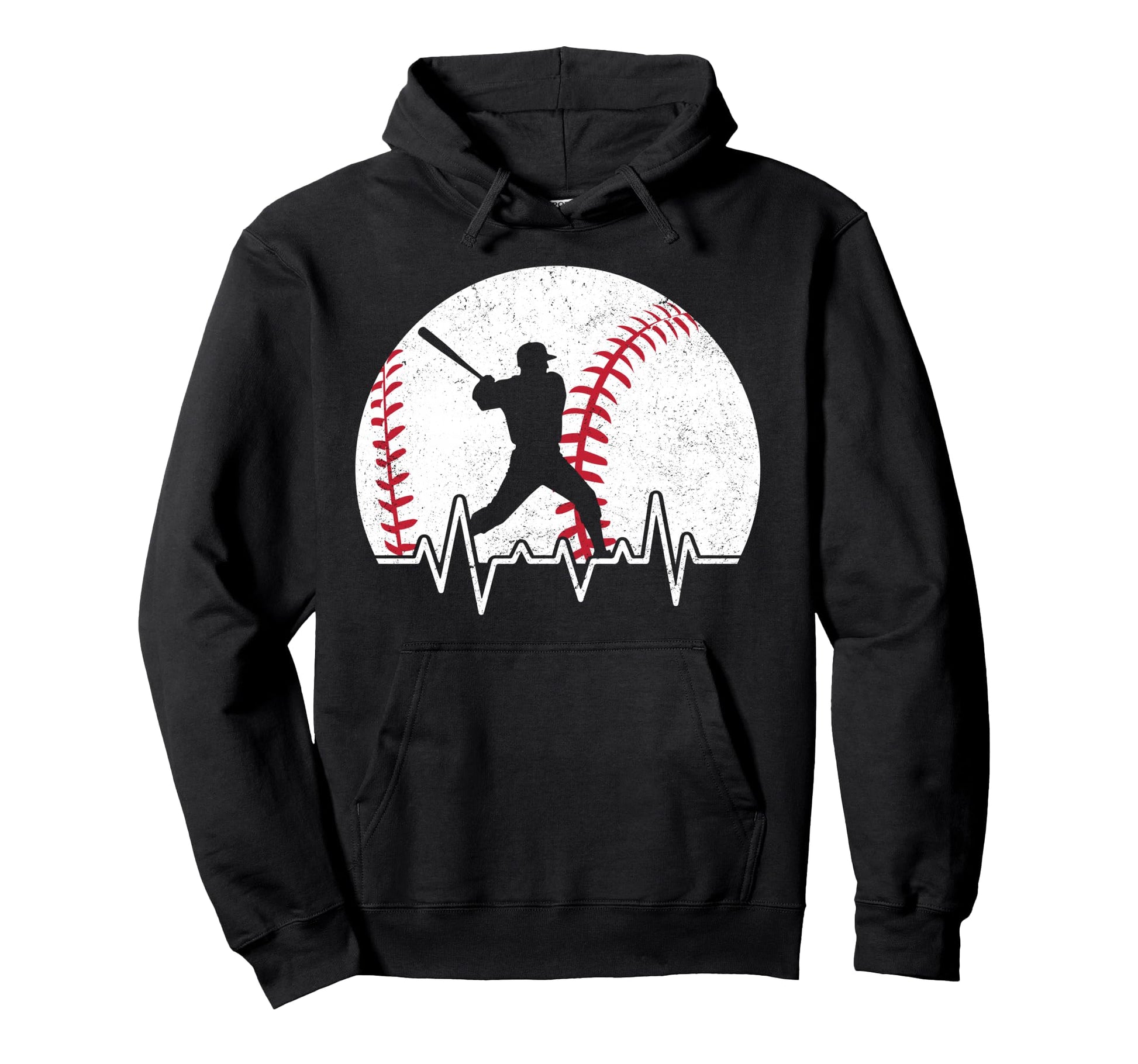 Baseball Pulse Heartbeat Bat Swing Ball Sweatshirt - Graphic Print Unisex - T-Shirt, Sweatshirt, Hoodie