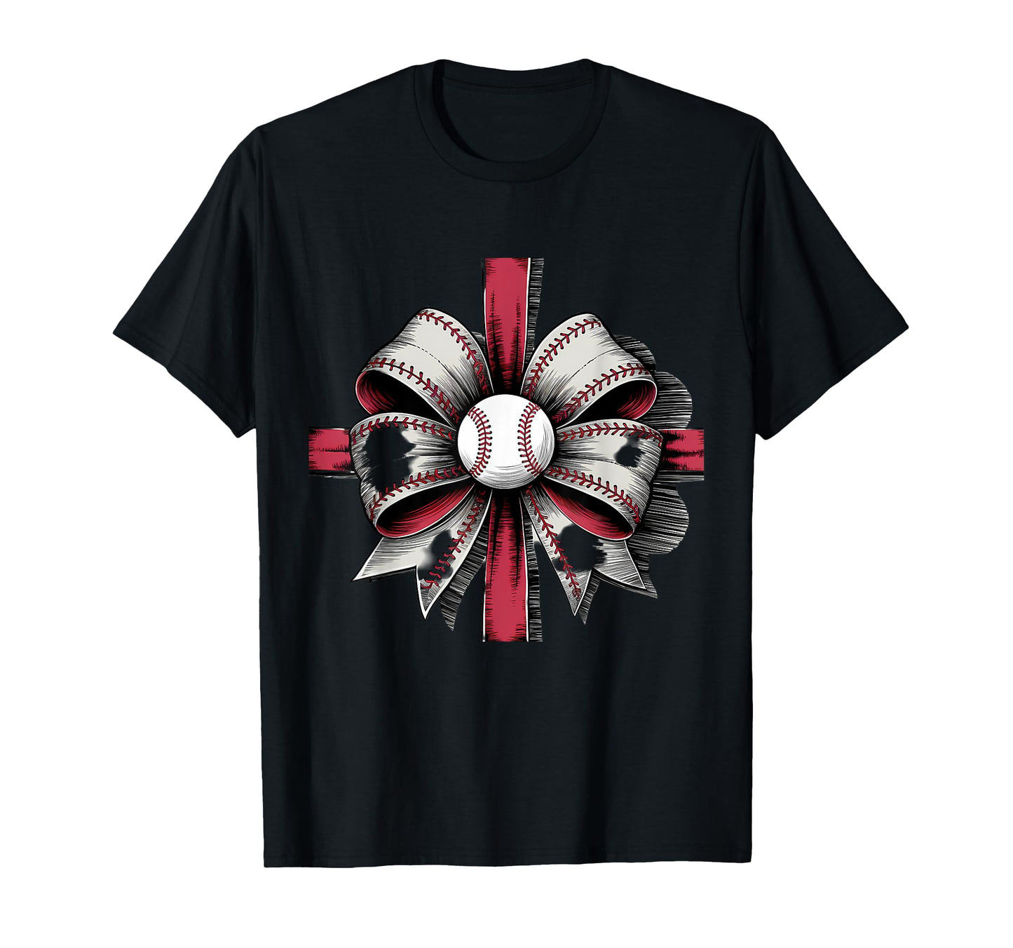 Baseball Coquette Bow Baseball Mom T-Shirt - Graphic Print Men Women - T-Shirt, Sweatshirt, Hoodie