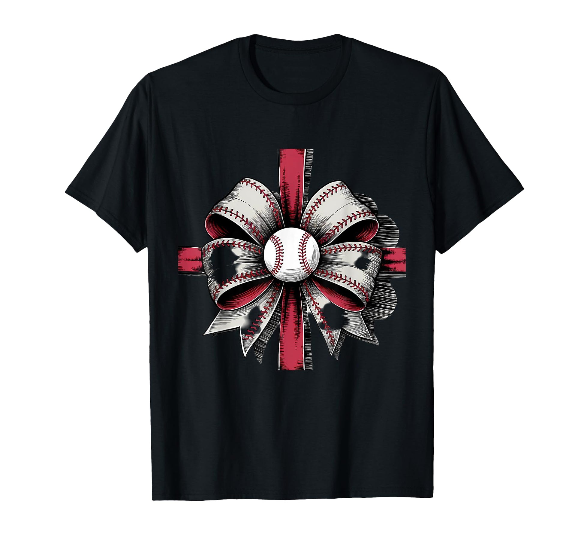 Baseball Coquette Bow Baseball Mom T-Shirt - Graphic Print Men Women - T-Shirt, Sweatshirt, Hoodie